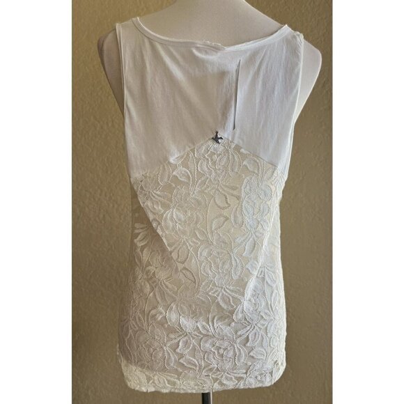 Others Follow Women's White Lace Ibiza Flamingo Tank Top Size S M - Picture 2 of 10